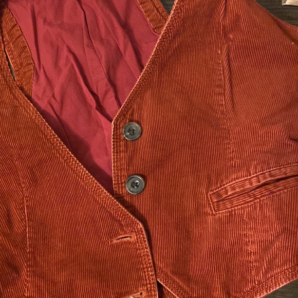 J. Crew Burnt Orange Rust Red Corduroy Vest - Picture 8 of 9